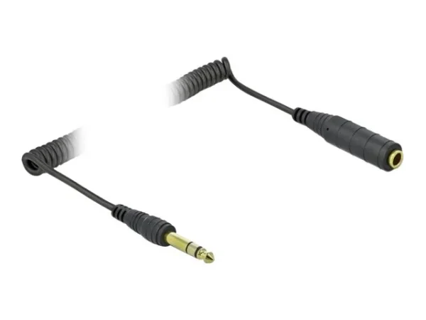 DELOCK Spiralkabel Verl. 6,35mm 3 Pin 2m