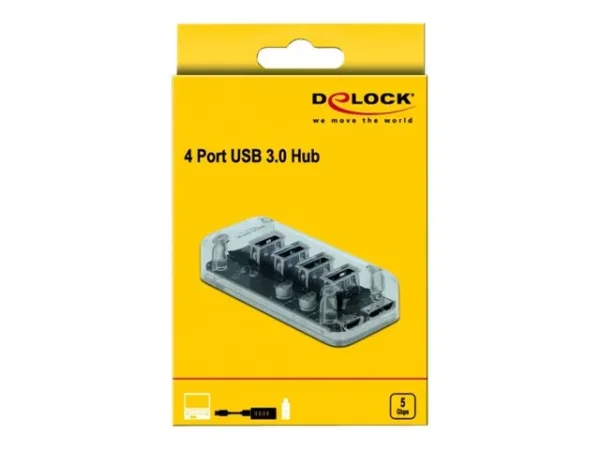 DELOCK Externer USB 3.0 Hub mit 4 Ports