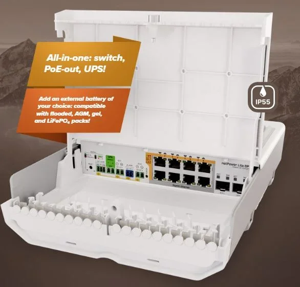 MikroTik Cloud Smart Switch CSS610-8P-2S+OUT, netPower, 8x Gigabit, PoE+, 2x SFP+