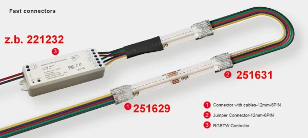 Synergy 21 LED Flex Strip zub. COB IP20 Connector + wire RGB-WW
