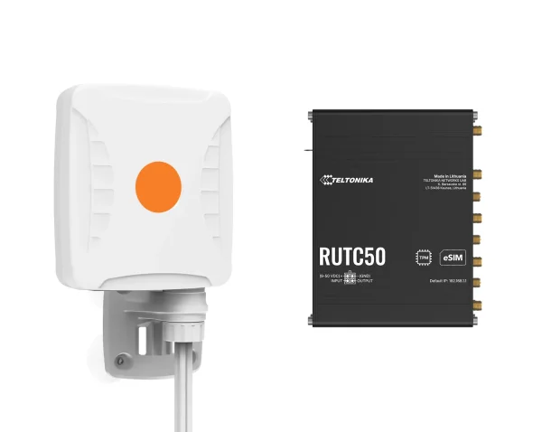 Teltonika · Router · RUTC50 · 5G Modem Router WiFi6 & Poynting · A-XPOL-0001-V2-41 · Cross Polarised · 5G BUNDLE
