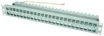 Telegärtner Modulträger, Patchpanel, f. 48xAMJ/AMJ-S-Mod./Kupp., 19", incl.Kabelabfangung, Lichtgrau,