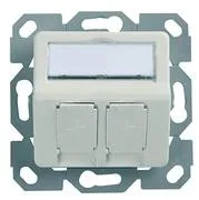 Telegärtner Modulträger, UP-Dose, f. 2xAMJ/AMJ-S-Mod./Kupp., AW, 30Grad, 50x50 design, ohne Rahmen, (Keystone)