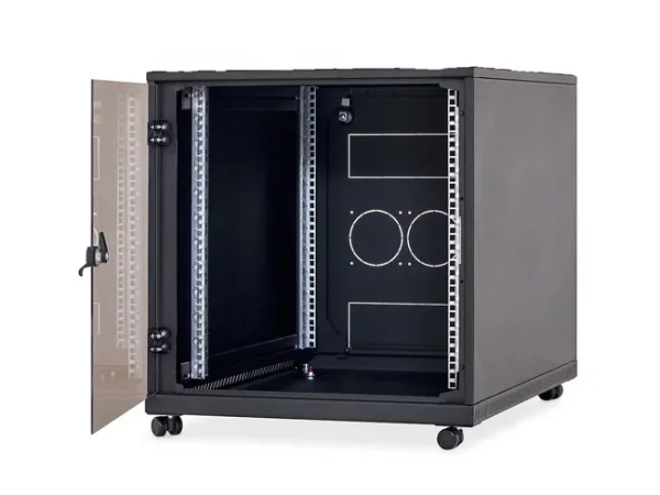 Triton 19" Schrank 12HE, B600/T 800, Schwarz, incl.Rollen,