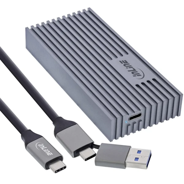 InLine® USB4-Gehäuse, USB-C zu M.2 NVMe SSD, 40Gb/s, Aluminium