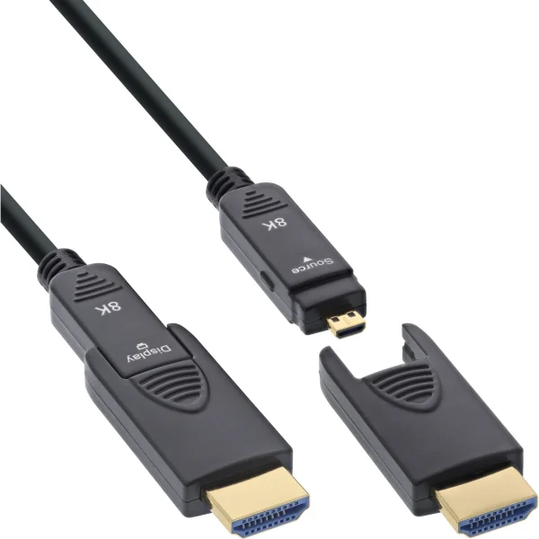 InLine® HDMI AOC Kabel, Ultra High Speed 2.1, abnehmbar, 8K, 25m