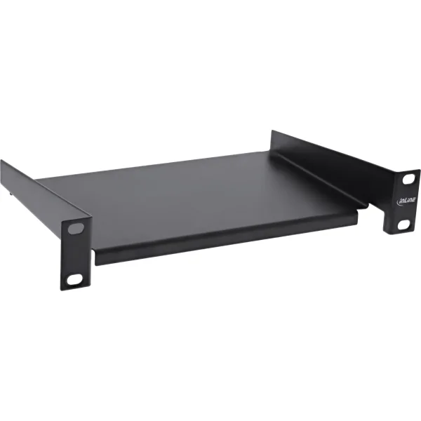 InLine® 10" Fachboden, 160mm, 10kg, 1HE, RAL 9005 schwarz