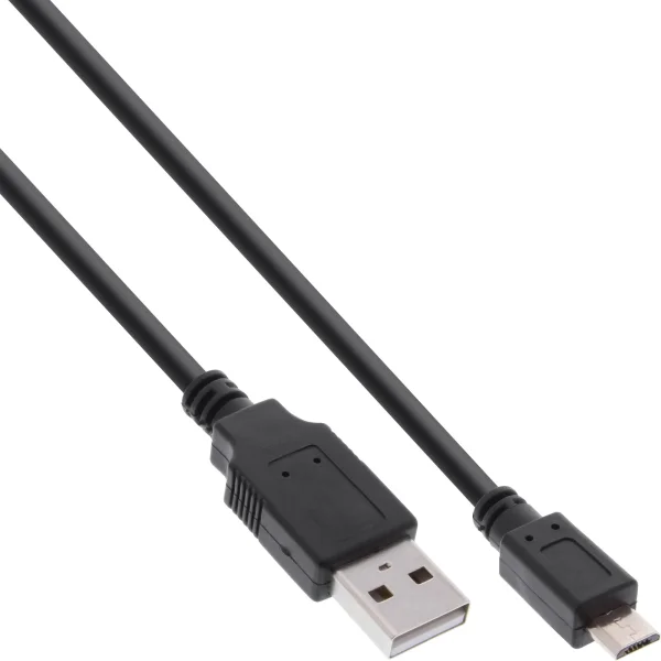 InLine® Micro-USB 2.0 Kabel, Schnellladekab., USB-A ST/Micro-B ST, schwarz, 1,5m
