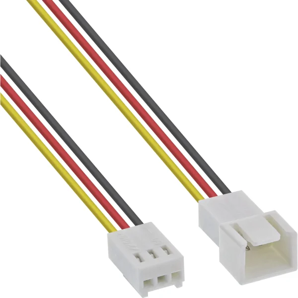 InLine® Lüfterkabel Verlängerung, 3pol Molex Stecker/Buchse, Tachosignal, 2m