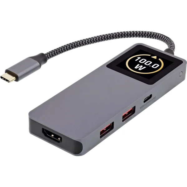 InLine® USB 3.2 Gen.2 Hub, 3x USB-C, 2x USB-A, HDMI 4K, PD 100 W, Display, grau