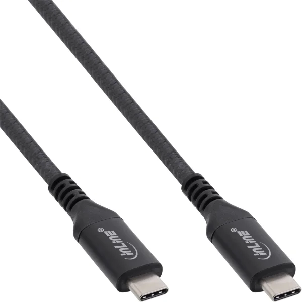 InLine® USB4 Kabel, USB-C, Stecker/Stecker, 8K60Hz, schwarz, 1m