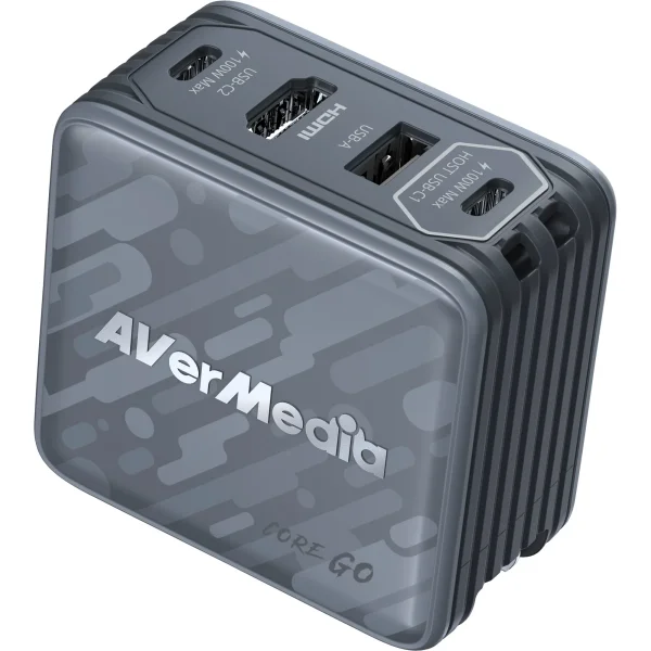 AVerMedia CoreGo (Black) - 100W GaN Ladegerät mit 4K HDMI Ausgang