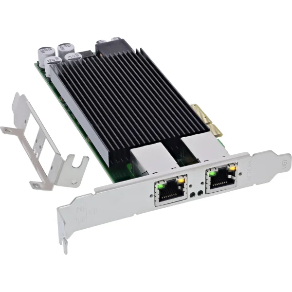 InLine® Dual Gigabit Netzwerkkarte, 2x RJ45 1 Gb/s, PCIe x4, PoE+