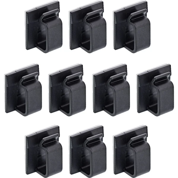 10er Pack InLine® Kabelmanager Klebesockel XL, Nylon, 3M-Klebepad, schwarz