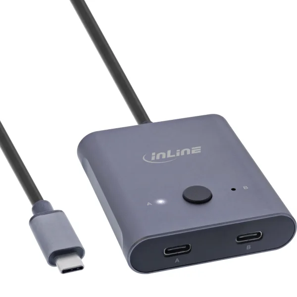 InLine® USB-C Switch, bidirektionaler Umschalter, 8K, 10Gb/s, 100W