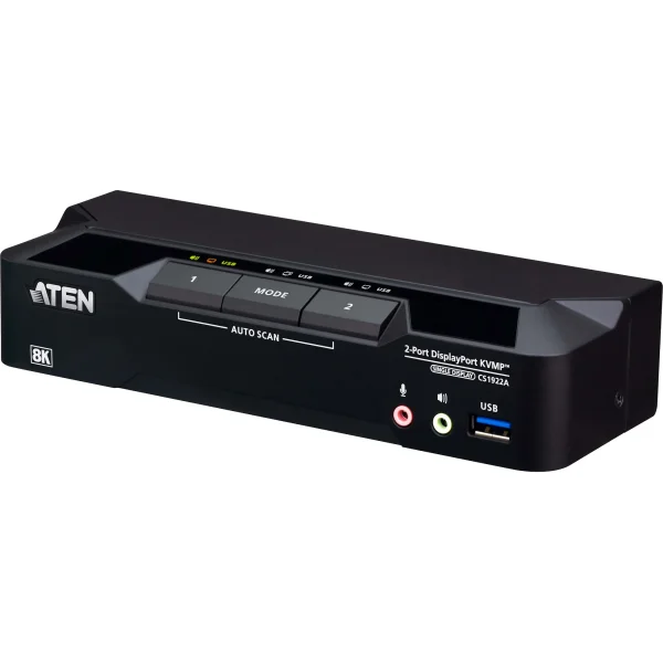 ATEN CS1922A KVMP-Switch 2-fach, DisplayPort, USB 3.0, 8K