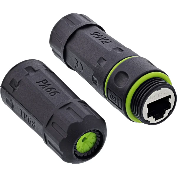 InLine® Patchkabelkupplung Cat.6A, IP68, 2x RJ45 Buchse, geschirmt, M20