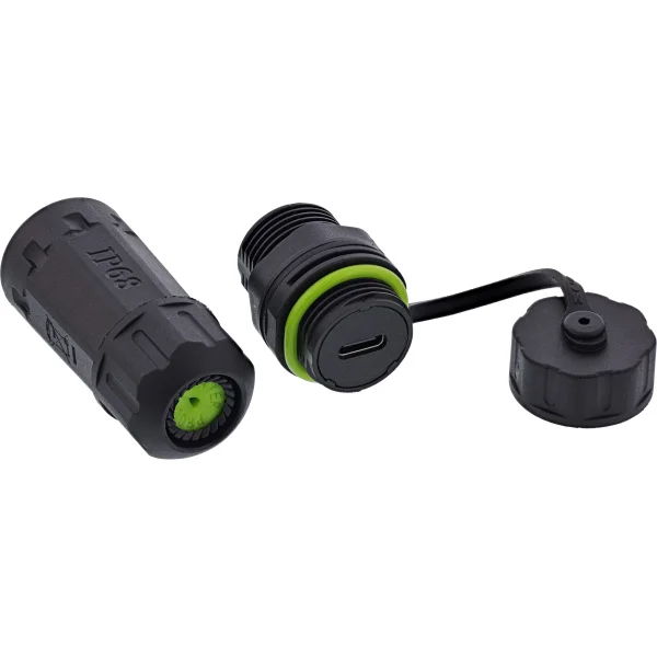 InLine® USB-C-Kabelkupplung, kurz, IP68, 2x USB-C Buchse, geschirmt