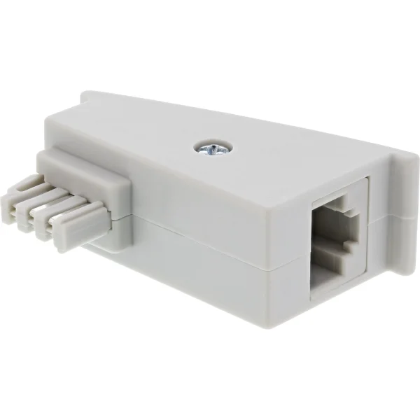 InLine® TAE-F Adapter, TAE-F Stecker auf RJ45 Buchse, 8P2C für Fritzbox, grau