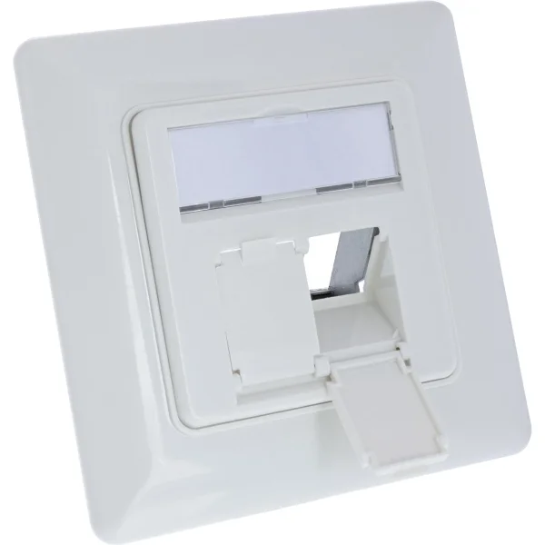 InLine® Rahmenset für 2x RJ45 Bu/LSA Einsatz, Keystone SNAP-In, weiß RAL9010