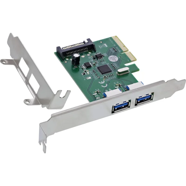 InLine® Schnittstellenkarte, 2x USB-A 3.2 Gen. 2 (10 Gb/s), PCIe x4, SATA