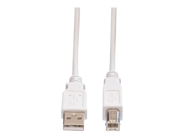 VALUE USB 2.0 Kabel Typ A-B weiss 0,8m