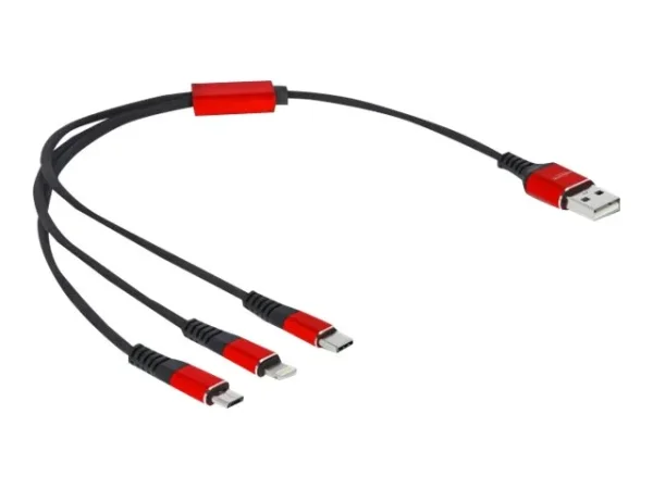 DELOCK USB Ladekabel 3in1 Typ-A 30cm
