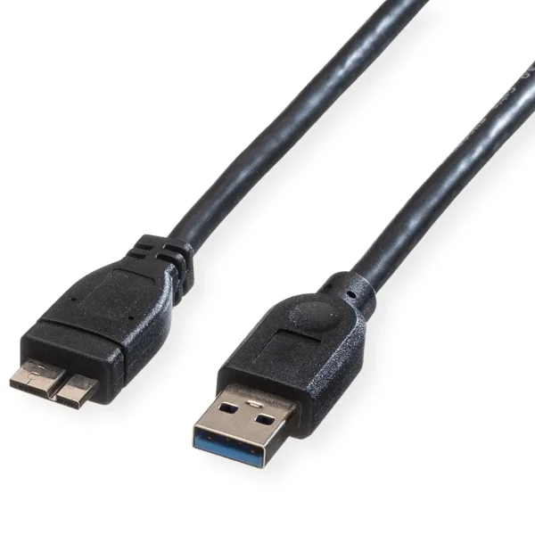 ROLINE USB 3.2 Gen 1 Kabel, A ST - Micro A ST, schwarz, 0,8 m