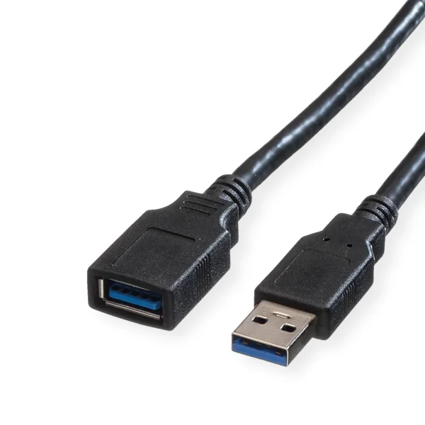 ROLINE USB 3.2 Gen 1 Verlängerungskabel, Typ A-A, ST/BU, schwarz, 1,8 m
