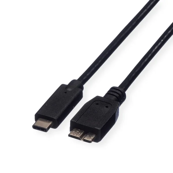 ROLINE USB 3.2 Gen 1 Kabel, C-Micro B, ST/ST, schwarz, 1 m