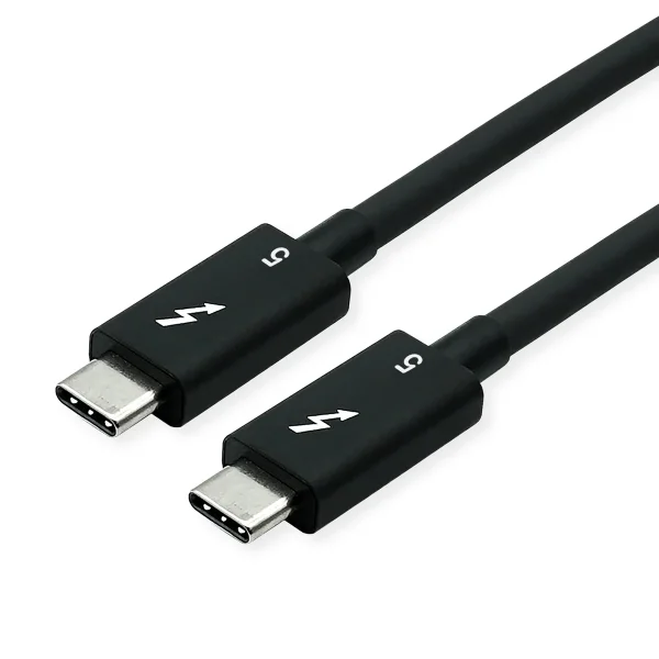 ROLINE Thunderbolt? 5 Kabel, C-C, ST/ST, 8K UHD-2, 80Gbit/s, 240W, passiv, schwarz, 0,8 m