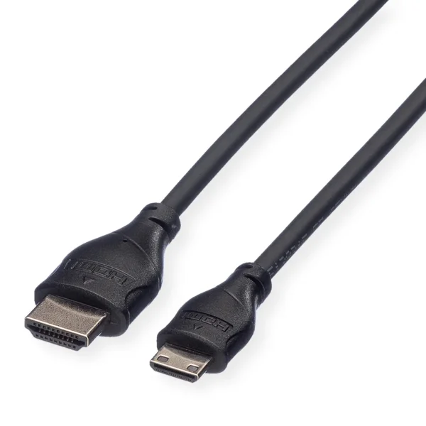 ROLINE HDMI High Speed Kabel mit Ethernet, HDMI ST - Mini HDMI ST, 0,8 m