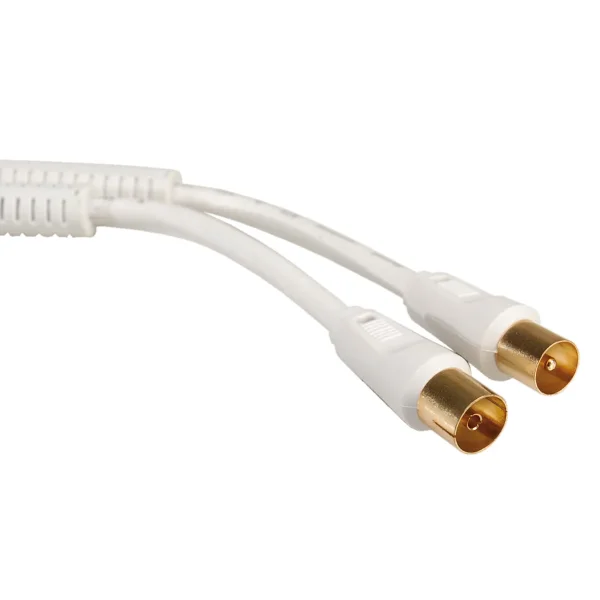 Antennenkabel >100dB, ST/BU mit Ferrite, weiss, 1,0m