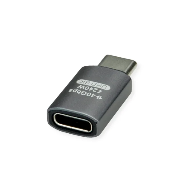 ROLINE USB4 Gen 3x2 Adapter Typ C ST/BU, Aluminium, gerade, silberfarben