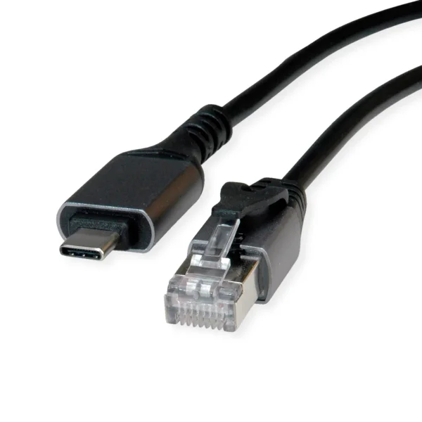 VALUE USB 3.2 Gen 2 Typ C zu Gigabit Ethernet Konverterkabel, schwarz, 2 m