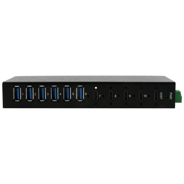 EXSYS EX-12290HMS 10 Port USB 3.2 Gen 2x1 Metall HUB, mit 4x USB-C und 6x USB-A 3.2 Gen 1 Ports