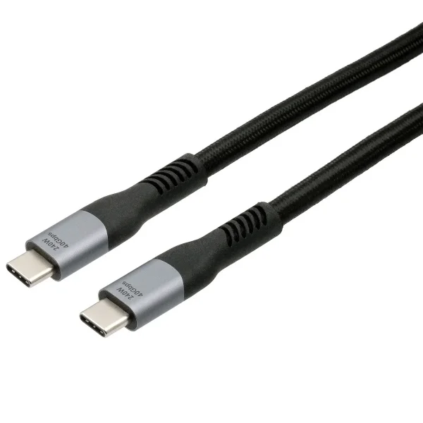 EXSYS EX-K1598-1.0 USB4 Kabel USB-C Stecker, 8K UHD-2, 40Gbit/s, 5A, 240W, schwarz, 1 m