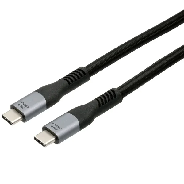 EXSYS EX-K1598-2.0 USB4 Kabel USB-C Stecker, 8K UHD-2, 40Gbit/s, 5A, 240W, schwarz, 2 m