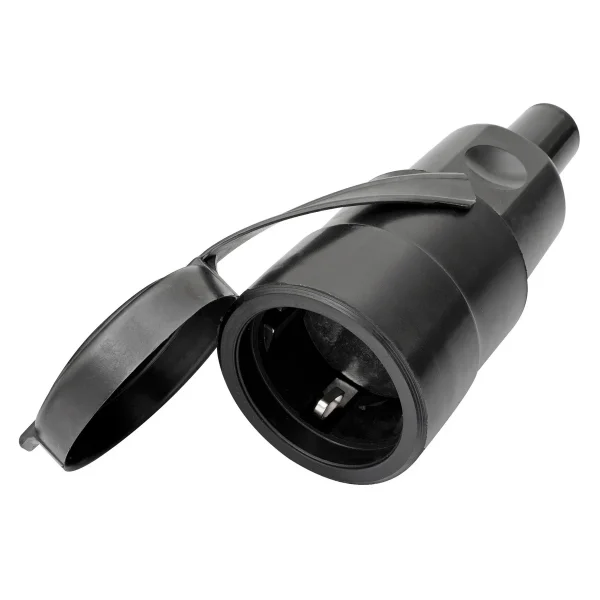 BACHMANN Vollgummikupplung CEE7/3, abnehmbarer Deckel, VDE, IP44, schwarz