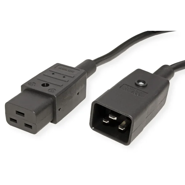 BACHMANN Netzkabel IEC320/C19-C20 16A/250V Kaltgeräteanschluss, unverpackt, schwarz, 2 m