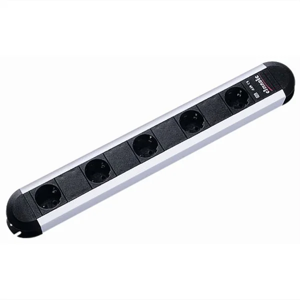 BACHMANN PRIMO Steckdosenleiste 5x Schutzkontakt, Aluminium, Dosenabstand 85mm, 1,75 m