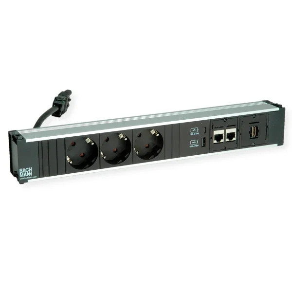 BACHMANN CONI 3xCEE7/3 2xCAT6a 1xHMDI, 1xUSB Charger A/C 22W