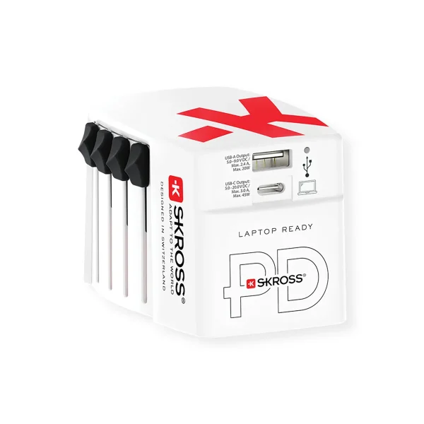 Skross World USB Charger A/C 45PD mit USB-C Kabel, Weltweit