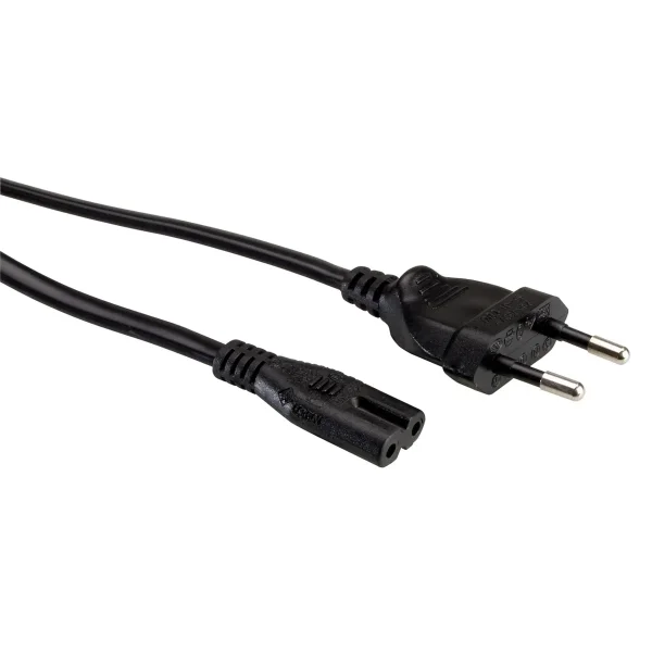 VALUE Netzkabel Euro-Flachstecker auf C7, 2polig, schwarz, 1,8 m