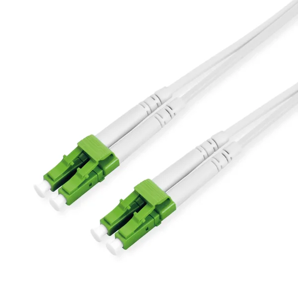 ROLINE LWL-Kabel Duplex, 9/125µm OS2, LC-APC/LC-APC, stahlarmiert, LSOH, weiß, 20 m