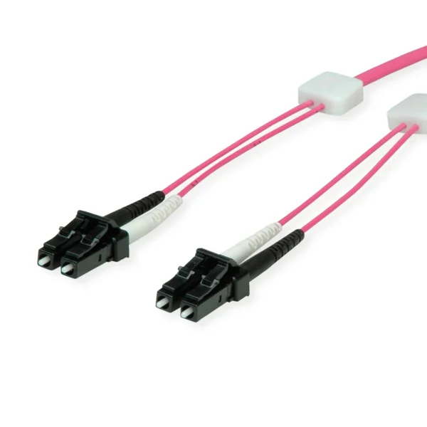 EasyLan LWL-LED-Patchkabel duplex 50/125µm OM4, LC/LC, violett, 10 m