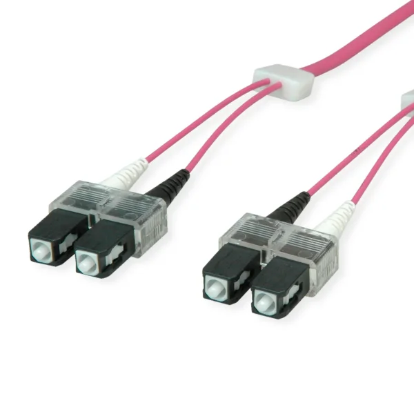 EasyLan LWL-LED-Patchkabel duplex 50/125µm OM4, SC/SC, violett, 10 m