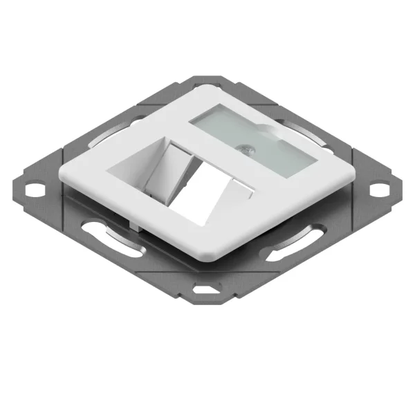 EasyLan preLink / fixLink Modulaufnahme, 1xKS m. Zentralplatte RAL 9010