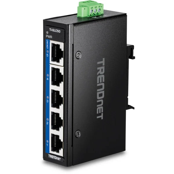 TRENDnet TI-GLC50 5-Port Gigabit Industrial DIN-Rail Mini