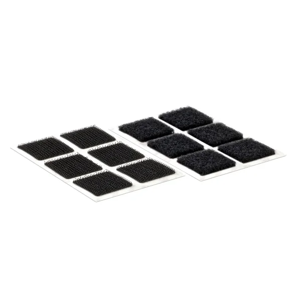 VELCRO® Klettquadrate Selbstklebend, Haken & Flausch 25mm x 25mm x 24 sets Schwarz